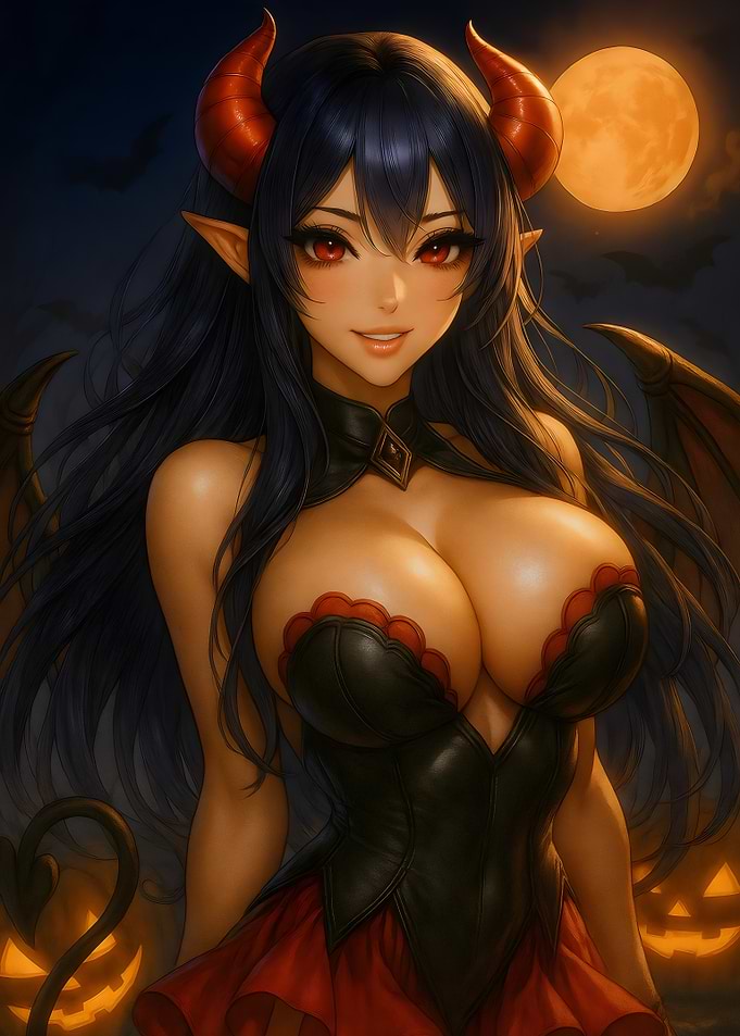 Anime Succubus Halloween Portrait