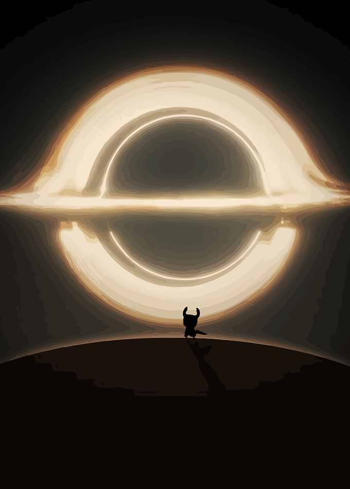Hollow Knight Facing a Black Hole