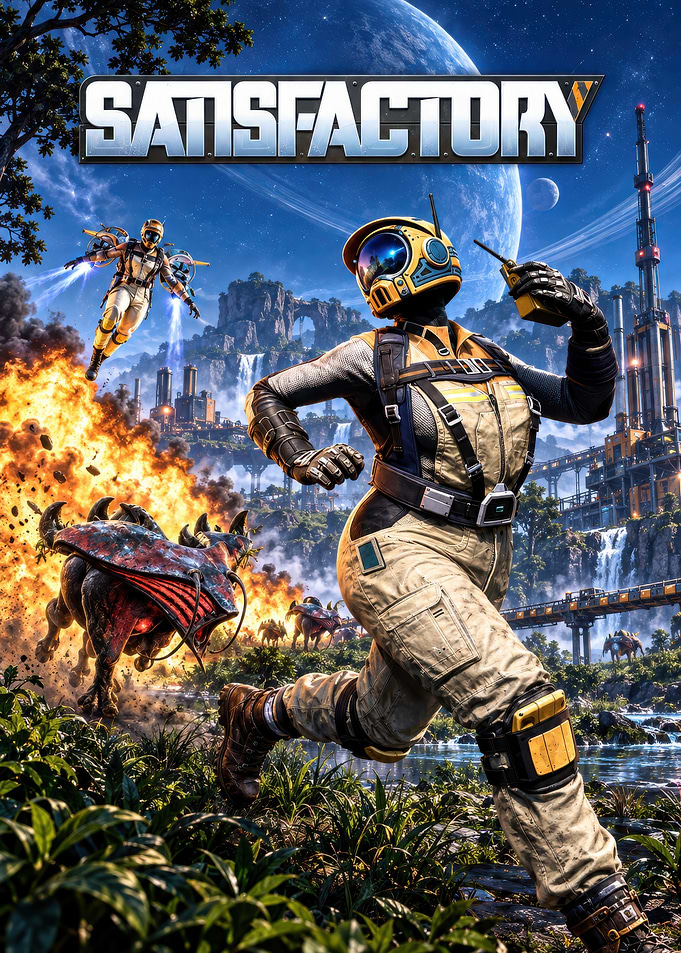 Satisfactory Video Game Key Art