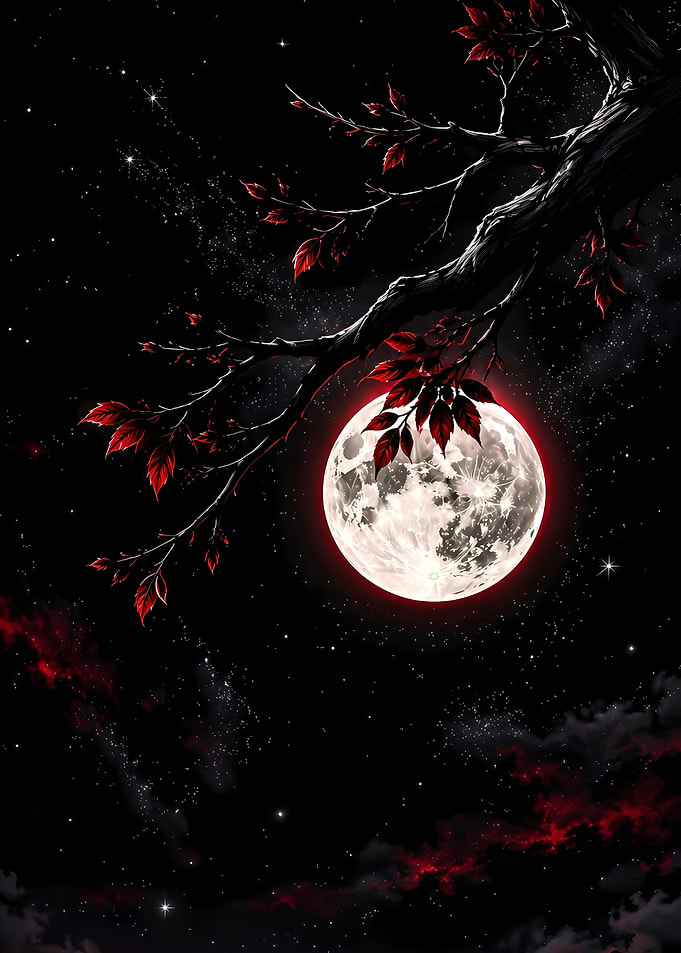 Cherry blossom Under Full Moon