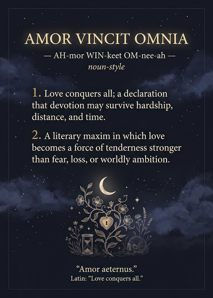 Amor Vincit Omnia Definition Poster
