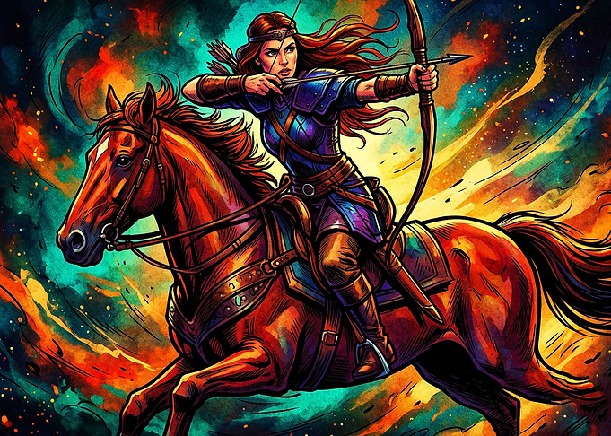Fantasy Archer Horse Cosmic Poster