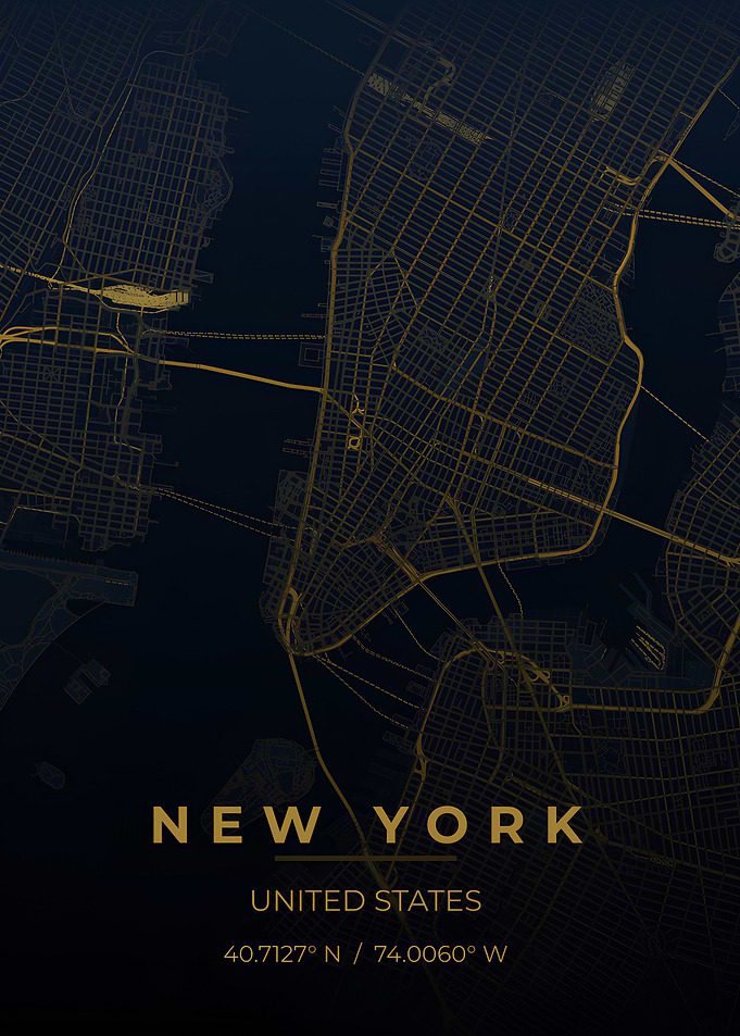 Minimalist New York City Map Poster