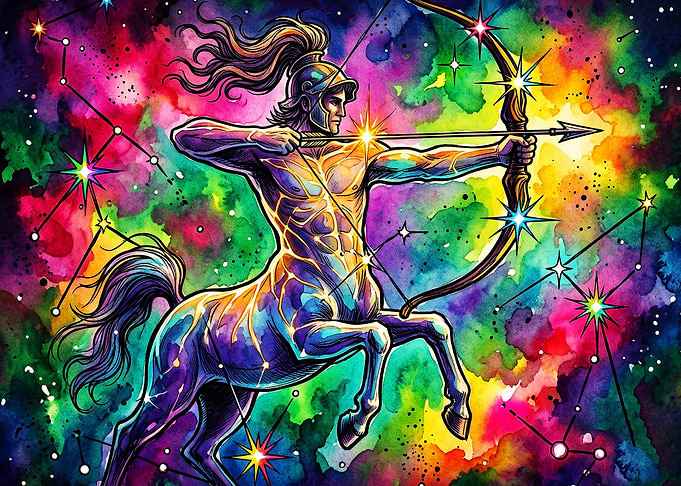 Sagittarius Zodiac Cosmic Art Poste