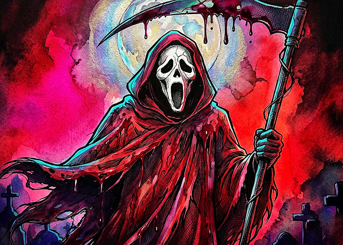 Ghostface Grim Reaper Horror Art