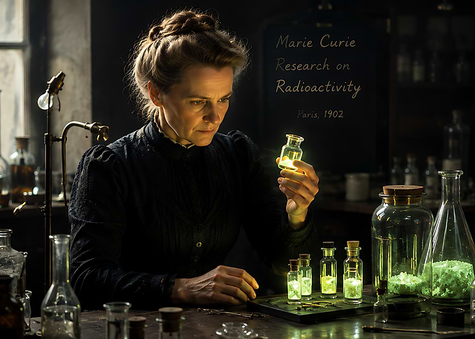 Marie Curie Researching Radioactivity