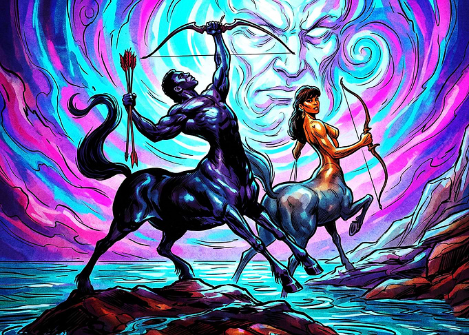 Centaur Archers Cosmic Fantasy Post