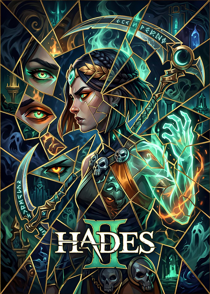 Hades II Melinoe Stained Glass Poster