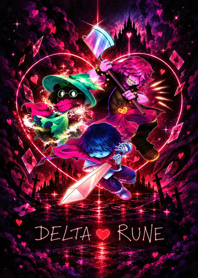 Deltarune Main Trio Action Poster