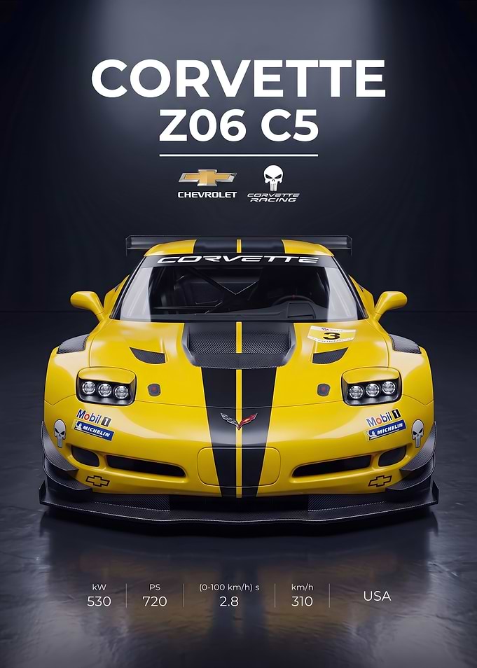 Chevrolet Corvette Z06 C5 Racing Poster