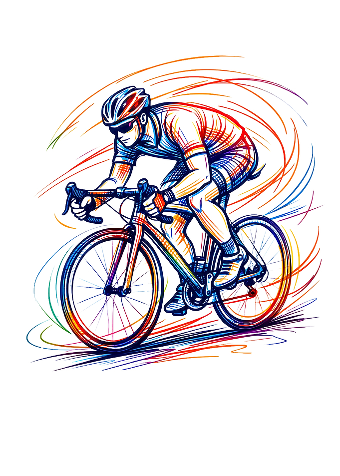 Colorful Sketch of a Cyclist