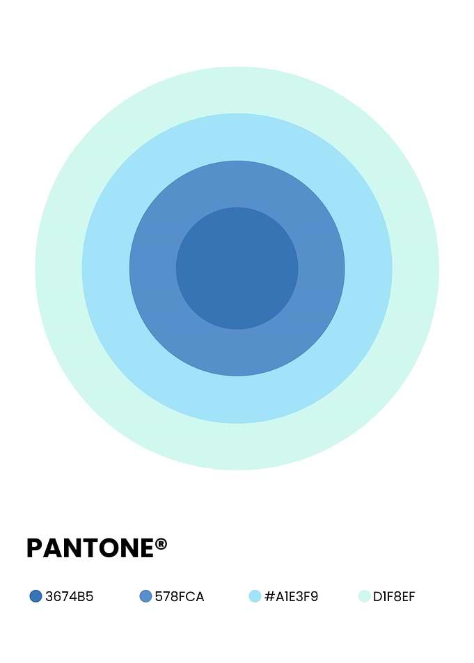 Pantone Blue Color Palette Circles