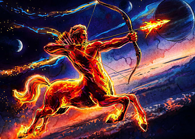 Sagittarius Zodiac Space Art Poster