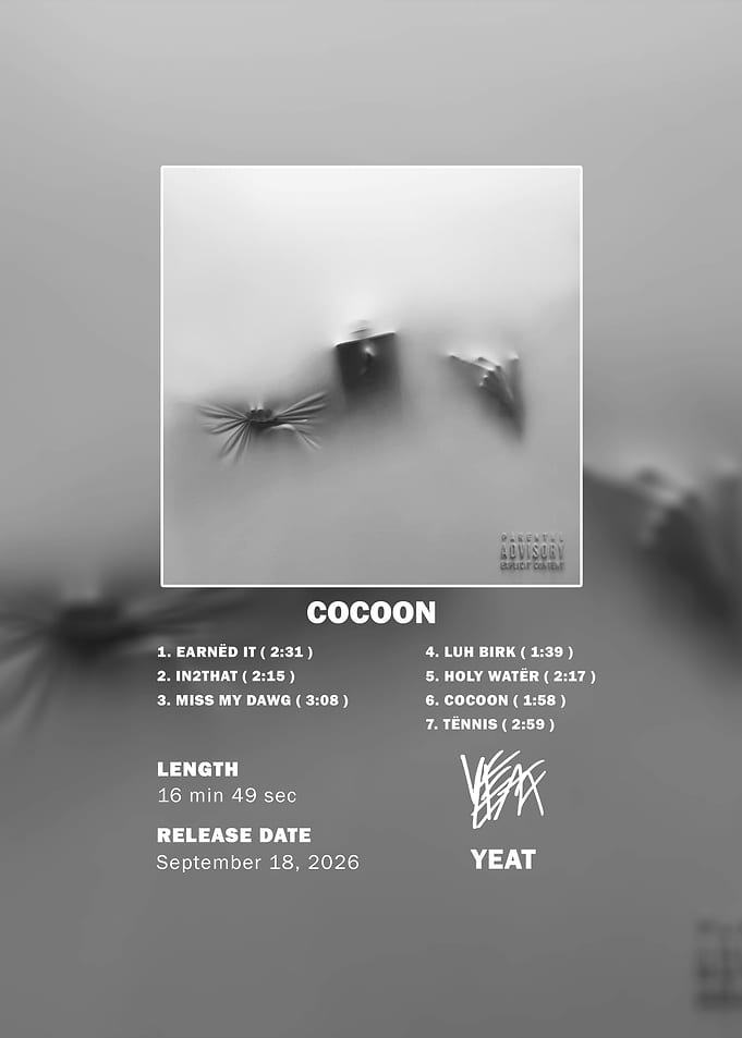 Yeat Cocoon Album Tracklist Poster