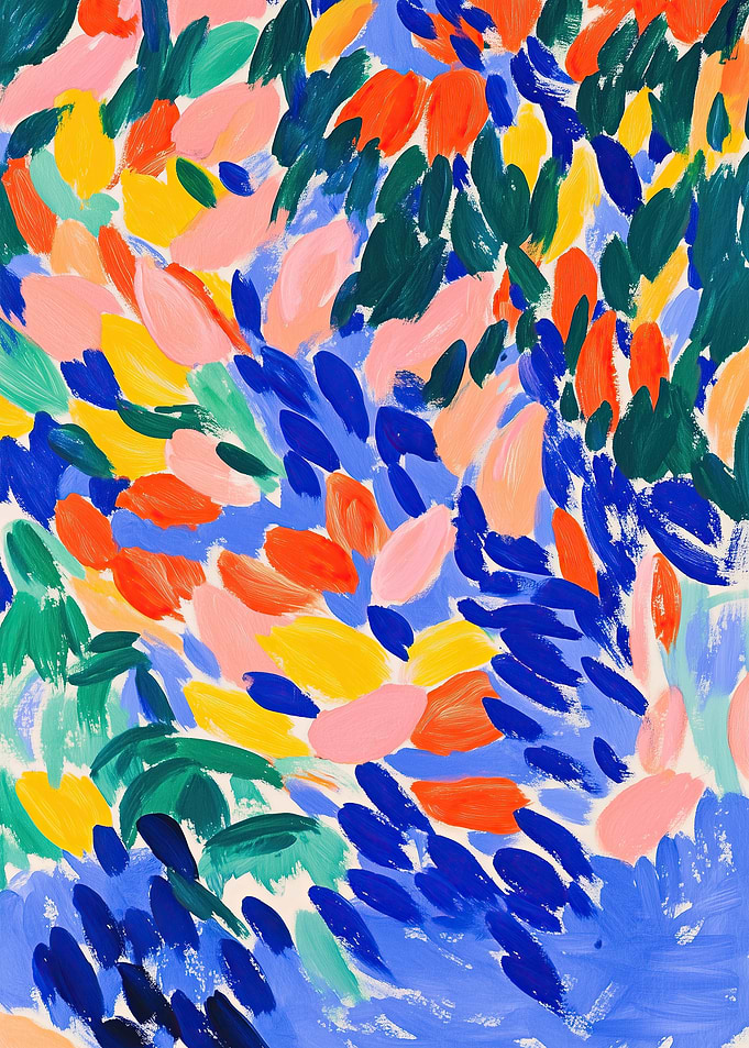 Vibrant Abstract Brushstroke Pattern