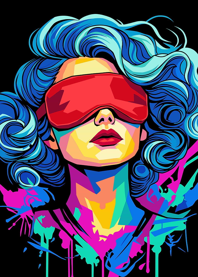 Pop Art Woman with Blindfold