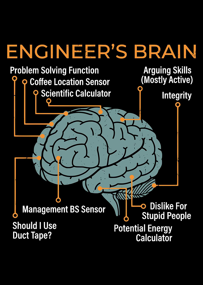 Engineer's Brain Anatomy Infographic