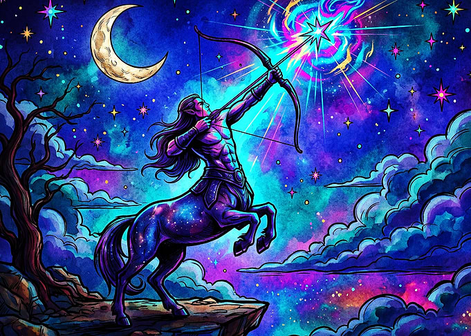 Sagittarius Zodiac Cosmic Art Poste