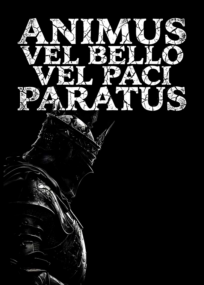 Knight with Latin Quote Poster