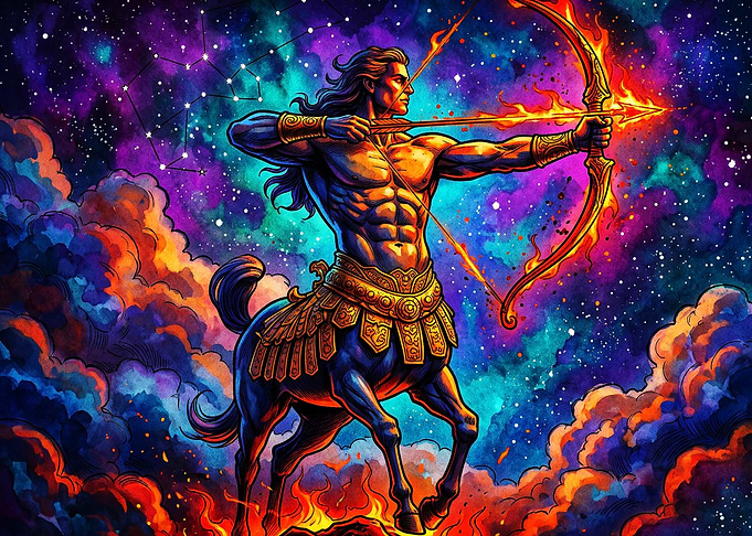 Sagittarius Zodiac Space Art Poster