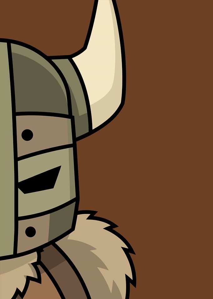 Minimalist Viking Warrior Helmet Illustration