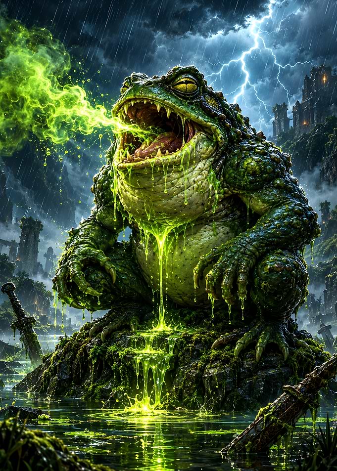 Giant Toxic Swamp Toad Monster