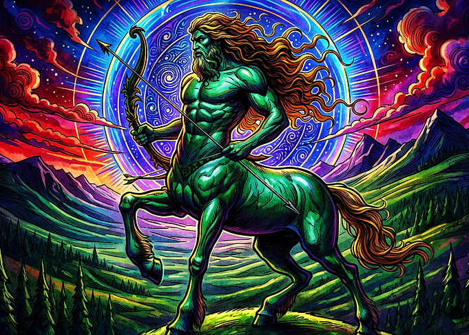 Centaur Zodiac Cosmic Psychedelic A