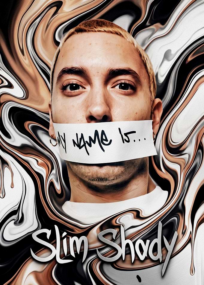 Eminem Slim Shady Liquid Art Poster
