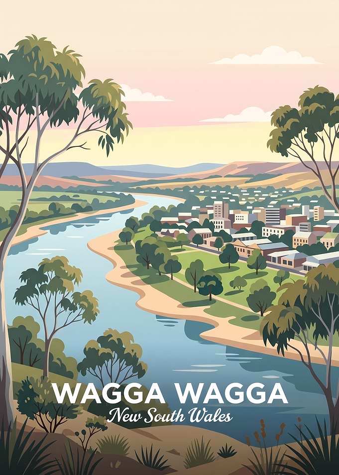 Wagga Wagga New South Wales Travel Poster