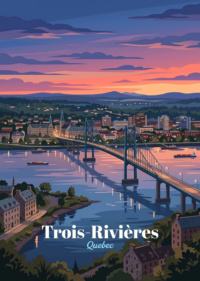 Trois-Rivières Quebec Travel Poster