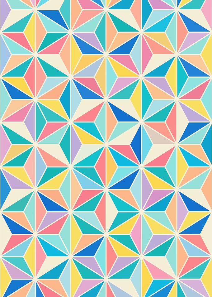 Asanoha - Colorful Japanese Star Pattern