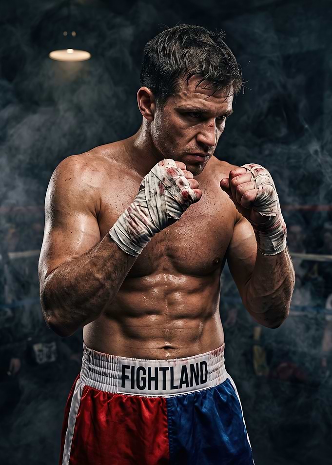 Intense Boxer in Fightland Ring