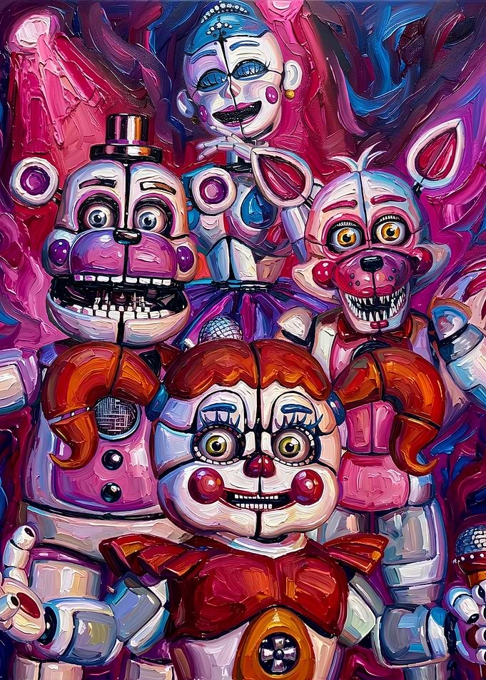 Five Nights at Freddy's Sister Location Oil Painting