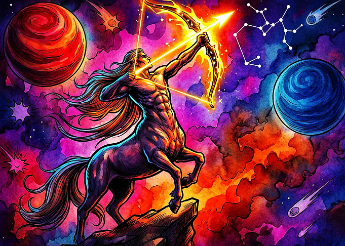 Sagittarius Zodiac Cosmic Art Poste