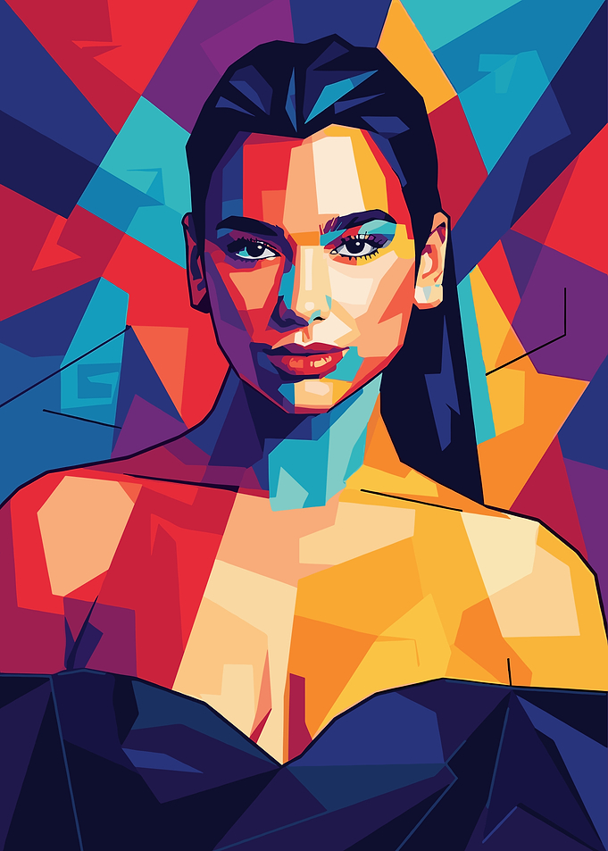 Dua Lipa WPAP Pop Art Portrait