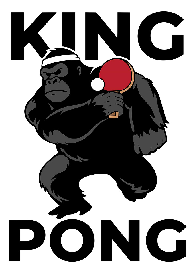 King Pong Gorilla Table Tennis Graphic