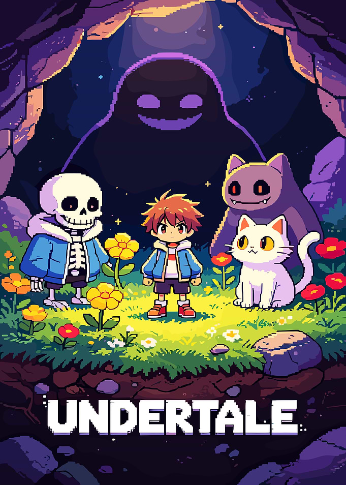 Undertale Pixel Art Poster