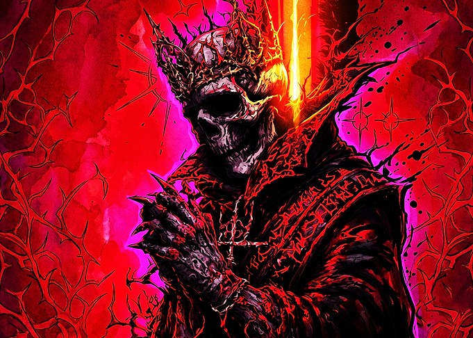 Dark Fantasy Skeleton King Illustration