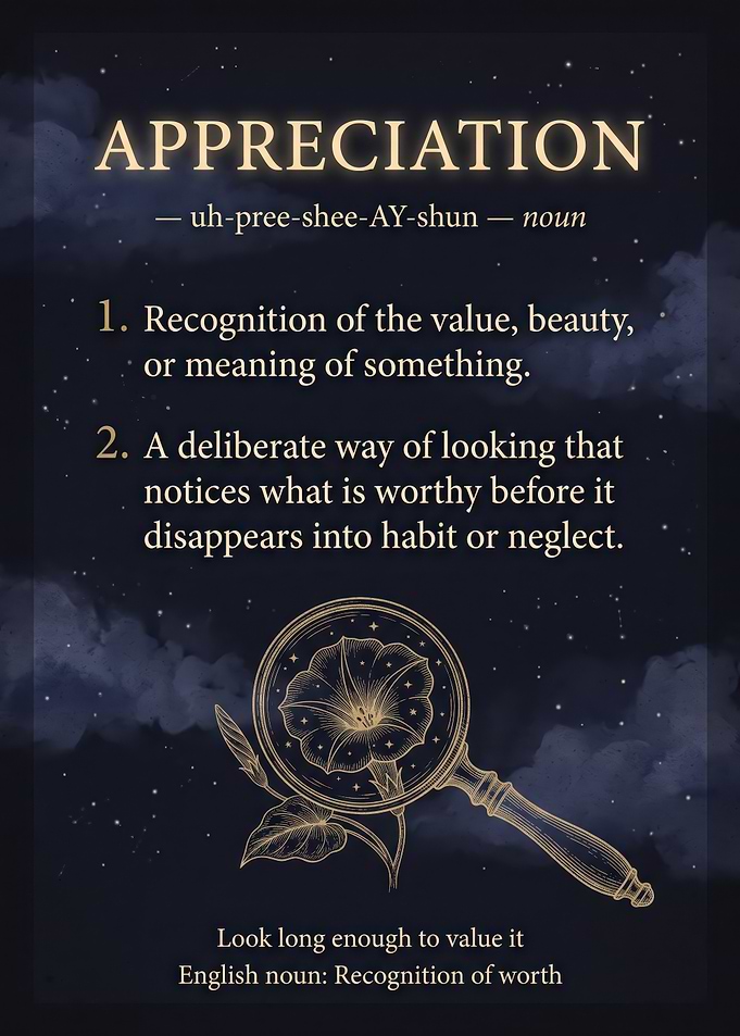 Definition of Appreciation Poster
