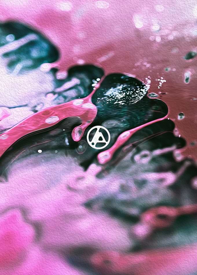 Abstract Pink and Teal Fluid Art