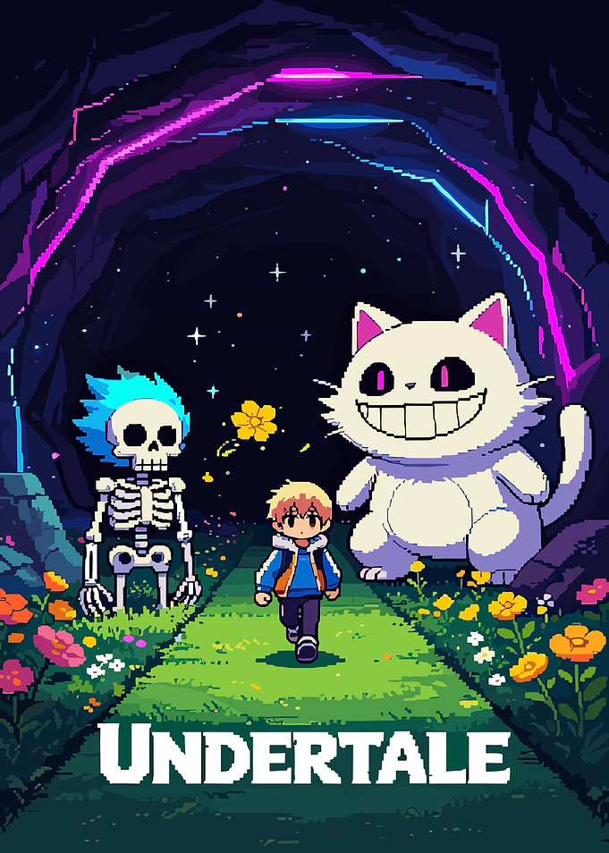 Undertale Pixel Art Adventure Scene