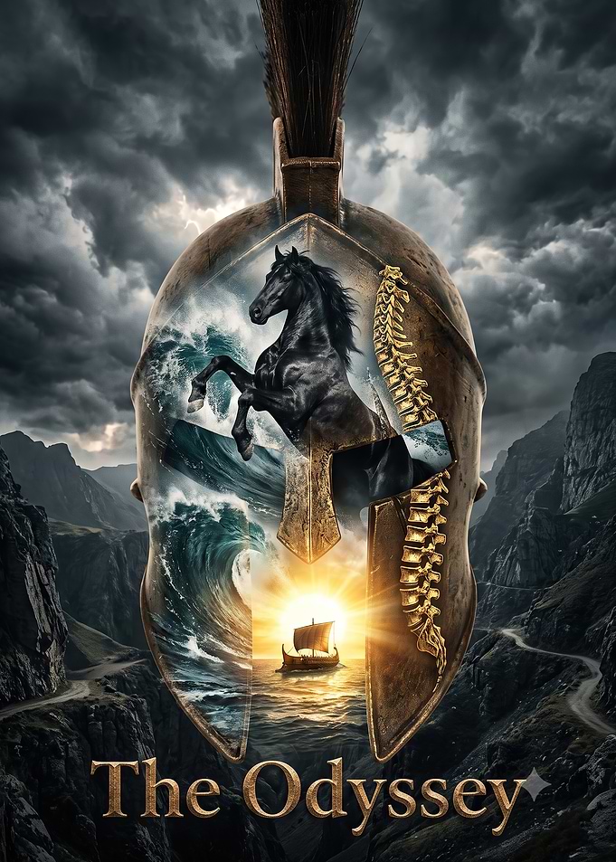 The Odyssey Spartan Helmet Poster