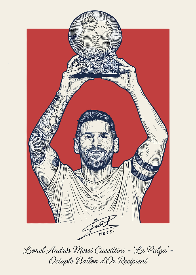 Lionel Messi Ballon d'Or Illustration