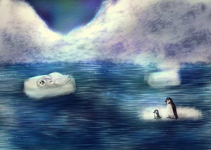 Arctic Animals on Floating Ice