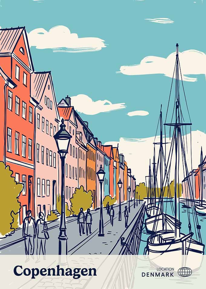 Copenhagen Nyhavn Denmark Travel Poster