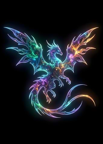 Nebula Galaxy Dragon Silhouette