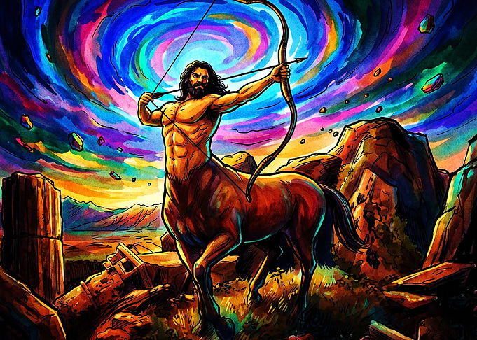 Centaur Archer Cosmic Vibrant Art