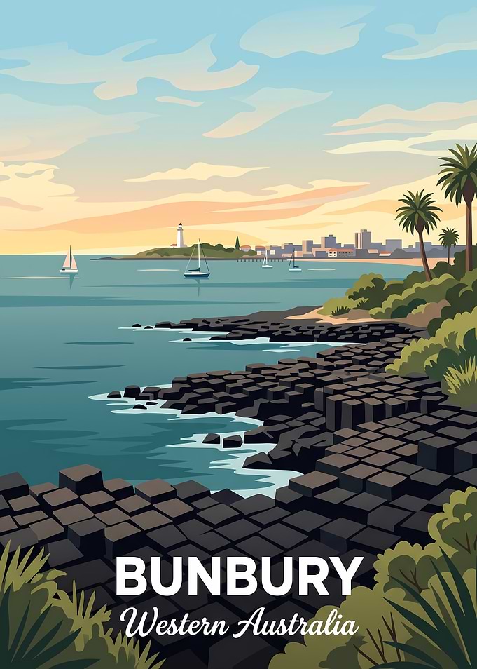 Bunbury Western Australia Travel Poster