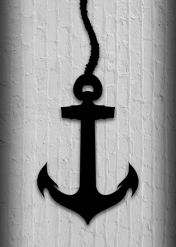 Minimalist Black Anchor Wall Art