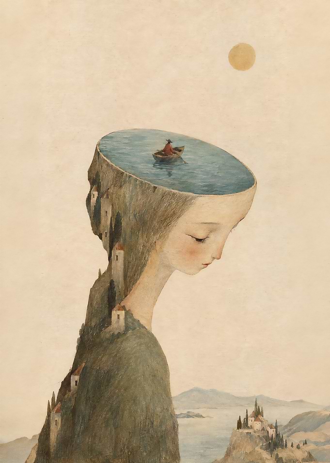 Surreal Portrait of a Fortress Woman